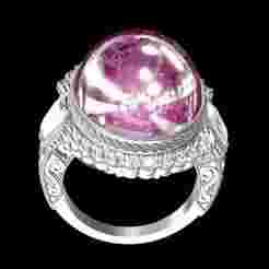 Ruby Cabochon Oval Diamond Art Deco Large Stone Wedding Ring