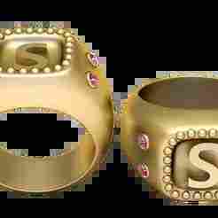 S ALPAHBETS RING   3d printable model
