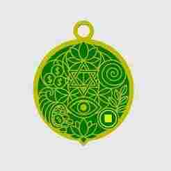 Sacred Geometry Prosperity Keychain – Spiritual Abundance & Protection Amulet STL