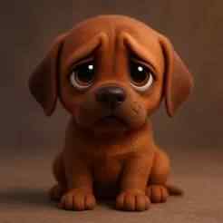 Sad Puppy Figurine – Adorable 3D Printable Dog