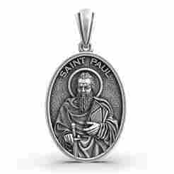 Saint Apostle Paul with Book and Sword Christian Medallion