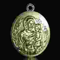 Saint Joseph with Child Jesus Medal - 3D Printable Religious Pendant