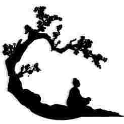 sakura branch curving over a seated figure meditating 1 - 2D/3D Wall Art STL+SVG For CNC Router, Plasma, Waterjet, Laser & 3D Printer