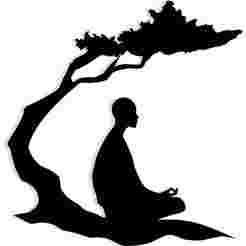 sakura branch curving over a seated figure meditating 2 - 2D/3D Wall Art STL+SVG For CNC Router, Plasma, Waterjet, Laser & 3D Printer