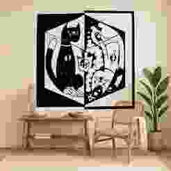 Schrodinger Cat4 - Wall Art Multicolor