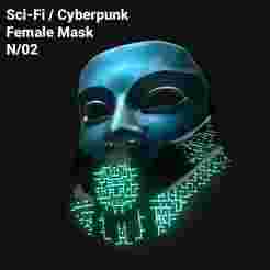 Sci-Fi / Cyberpunk Female Mask 02