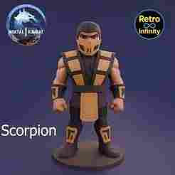 Scorpion - Mortal Kombat 1 3D figure Retro Infinity style (100mm) : vinyl collectible