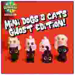 Serev3D Mini Dogs & Cats - Ghost Edition Figures, Keychains & Straw Buddies, No Supports 3D Print STL/3MF