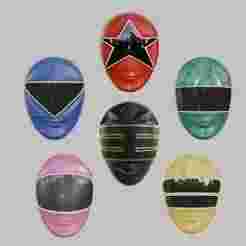SET of 6 Zeo Ohranger Helmet Wearable Cosplay Helmet