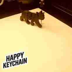 Shadow style flexible cat keychain