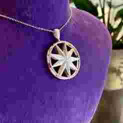 🔮✨ Shiny 9-Pointed Star in Circle Necklace Pendant | 3D Printed Jewelry ✨🔮