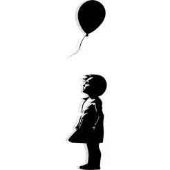 silhouette of a child holding a balloon in fog 1 - 2D/3D Wall Art STL+SVG For CNC Router, Plasma, Waterjet, Laser & 3D Printer