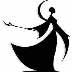 silhouette of a sorceress with a crescent halo and raised wand 3 - 2D/3D Wall Art STL+SVG For CNC Router, Plasma, Waterjet, Laser & 3D Printer