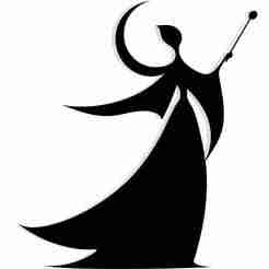 silhouette of a sorceress with a crescent halo and raised wand 8 - 2D/3D Wall Art STL+SVG For CNC Router, Plasma, Waterjet, Laser & 3D Printer