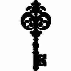 silhouette of a Victorian key with ornate details 1 - 2D/3D Wall Art STL+SVG For CNC Router, Plasma, Waterjet, Laser & 3D Printer