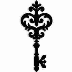 silhouette of a Victorian key with ornate details 2 - 2D/3D Wall Art STL+SVG For CNC Router, Plasma, Waterjet, Laser & 3D Printer