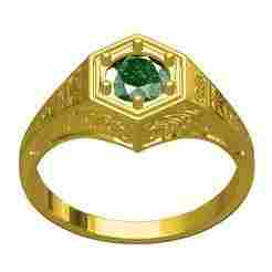 Single Stone Engraving Engagement Ring
