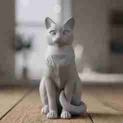 Sitting Cat Statue Dual View