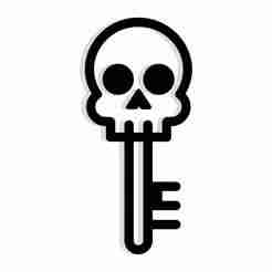 skeleton key with the handle shaped like a skull 3 - 2D/3D Wall Art STL+SVG For CNC Router, Plasma, Waterjet, Laser & 3D Printer