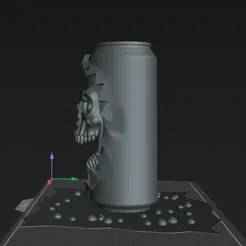 Skull energy can / decoration - Stylish skull design, broken can