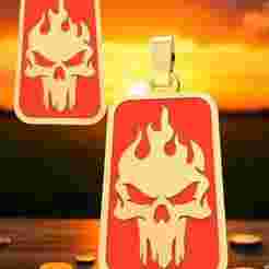 Skull Pendant - "Live Free, Ride Hard" - 3D Printable STL Skull Pendant - "Live Free, Ride Hard" - 3D Printable STL