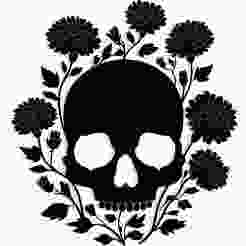 skull surrounded by marigolds 1 - 2D/3D Wall Art STL+SVG For CNC Router, Plasma, Waterjet, Laser & 3D Printer