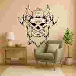 Skull Viking - Wall Art Onecolor