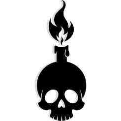 skull with a candle burning on top 2 - 2D/3D Wall Art STL+SVG For CNC Router, Plasma, Waterjet, Laser & 3D Printer