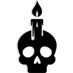 skull with a candle melting on top 1 - 2D/3D Wall Art STL+SVG For CNC Router, Plasma, Waterjet, Laser & 3D Printer