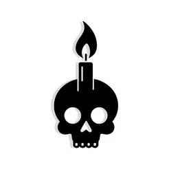 skull with a candle melting on top 3 - 2D/3D Wall Art STL+SVG For CNC Router, Plasma, Waterjet, Laser & 3D Printer