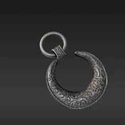 Sleek Etched Moon Keychain - Mystical Lunar Charm File for Unique Gifts & Jewelry