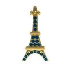 Small Eiffel Tower with Bow Diamond Small Pendant