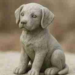 Small Stone Dog Sculpture