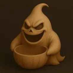 Smiling Ghost Candy Bowl – Cute Halloween Treat Container