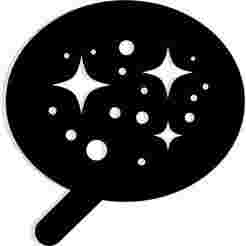 speech bubble with stars inside 2 - 2D/3D Wall Art STL+SVG For CNC Router, Plasma, Waterjet, Laser & 3D Printer