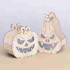 Spooky Pumpkin Halloween Basket Vector