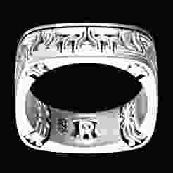 Square Celtic Knot with Patterns Ring