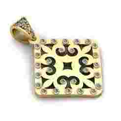 square gold pendant  3D printable model
