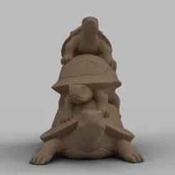 Stacked Turtles- Cute Turtle Figurine - Animal Statue