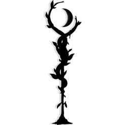 staff twisted with vines ending in a glowing orb 2 - 2D/3D Wall Art STL+SVG For CNC Router, Plasma, Waterjet, Laser & 3D Printer