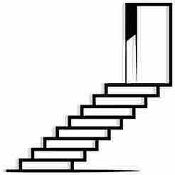 staircase ascending into a doorway of light 3 - 2D/3D Wall Art STL+SVG For CNC Router, Plasma, Waterjet, Laser & 3D Printer