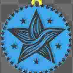 Star Key Ring with Braided Contour