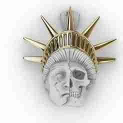 Statue of Liberty Skull Pendant – Dual Face Design