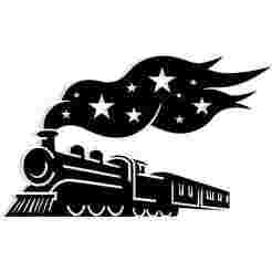 steam train with smoke shaped like stars 1 - 2D/3D Wall Art STL+SVG For CNC Router, Plasma, Waterjet, Laser & 3D Printer