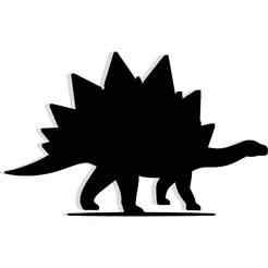 Stegosaurus with plates shaped like mountain peaks 2 - 2D/3D Wall Art STL+SVG For CNC Router, Plasma, Waterjet, Laser & 3D Printer