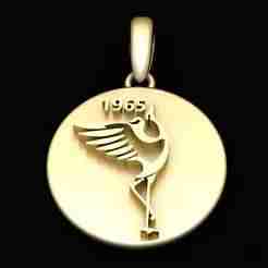 Sterling Silver Crane Pendant (1965 Edition)