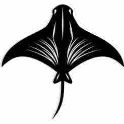 stingray gliding, white background - 2D/3D Wall Art STL+SVG For CNC Router, Plasma, Waterjet, Laser & 3D Printer