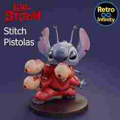 Stitch with guns / Stitch with guns - 3D figure Retro Infinity style (100mm) | vinyl collectible