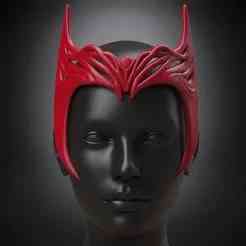 STL File Scarlet Witch Crown | 3D Printable Tiara Model | Scarlet Witch Cosplay, Halloween, Marvel |