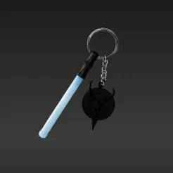 Stylized Demon Emblem & Miniature Concert Lightstick Keychain STL - Dual Theme Collectible Accessory